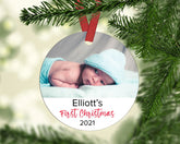 Personalised First Christmas Ornament - Ceramic Ornament - MDF Ornament - Baby's First Christmas - Tree Decoration - 1st Christmas Ornaments - Craftellery